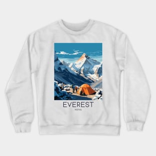 A Pop Art Travel Print of Mount Everest - Nepal Crewneck Sweatshirt